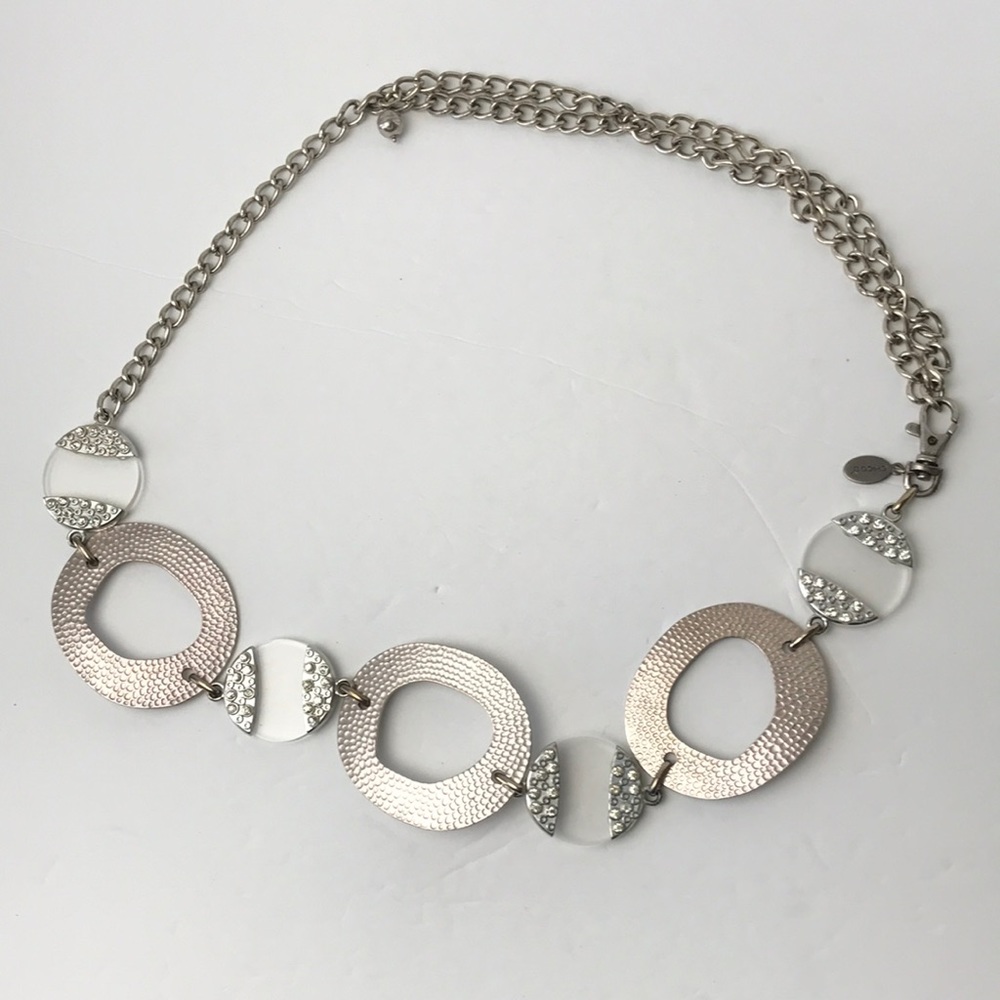 Chico’s Silver Chain and Acrylic Link Belt